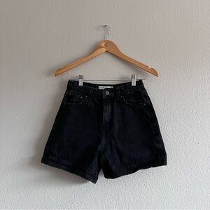 Bershka Dark High Rise Denim Jean Shorts